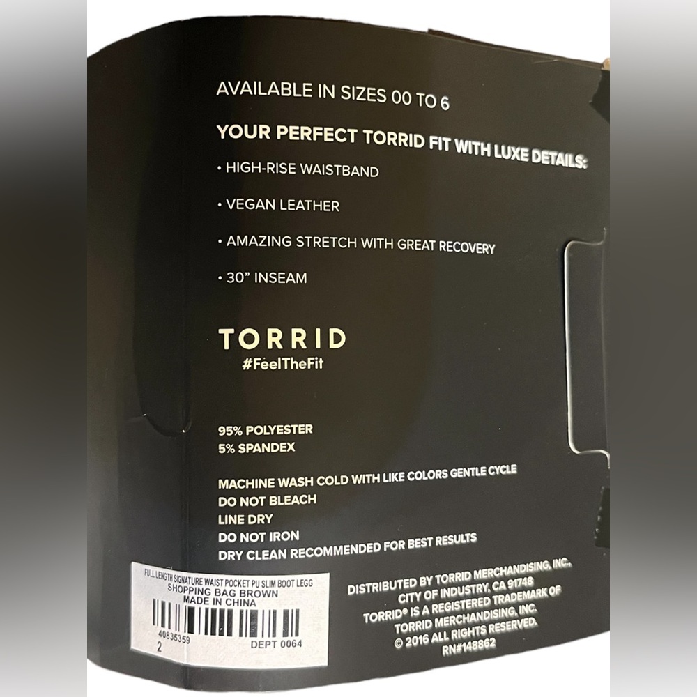 NWT Torrid  Signature Waist Faux Leather Slim Boot Legging | 18/20 - Picture 8 of 9
